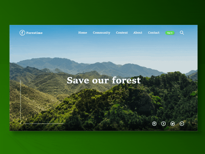 Forestime design forest parallax ui ux wedsite