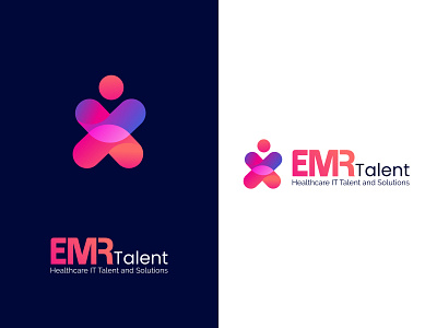 EMR talent medical app logo proposal 02 agnecy app logo brand identity branding colorful logo cross doc doctor health icon design logo design logo designer med media medical app medical logo medicine logo overlap pharmacy symbol