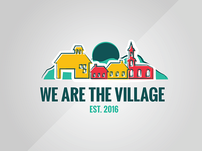 We are the Village Logo design flat illustration logo playful vector