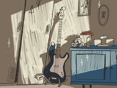 The musician's room background cover graphic design illustration poster raster sunlight