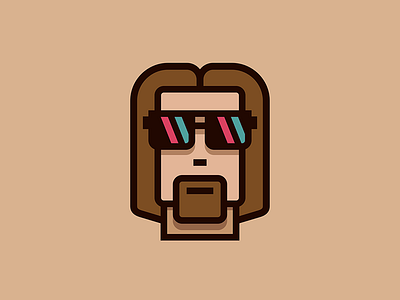 The Big Lebowski bowling character dude glasses illustration lebowski line lines logo mark pattern sign