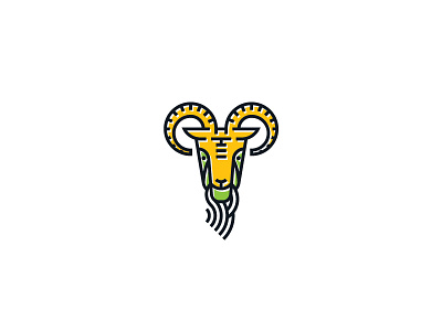 Caucasian Tur animal caucasian goat icon line line art logo mark tur