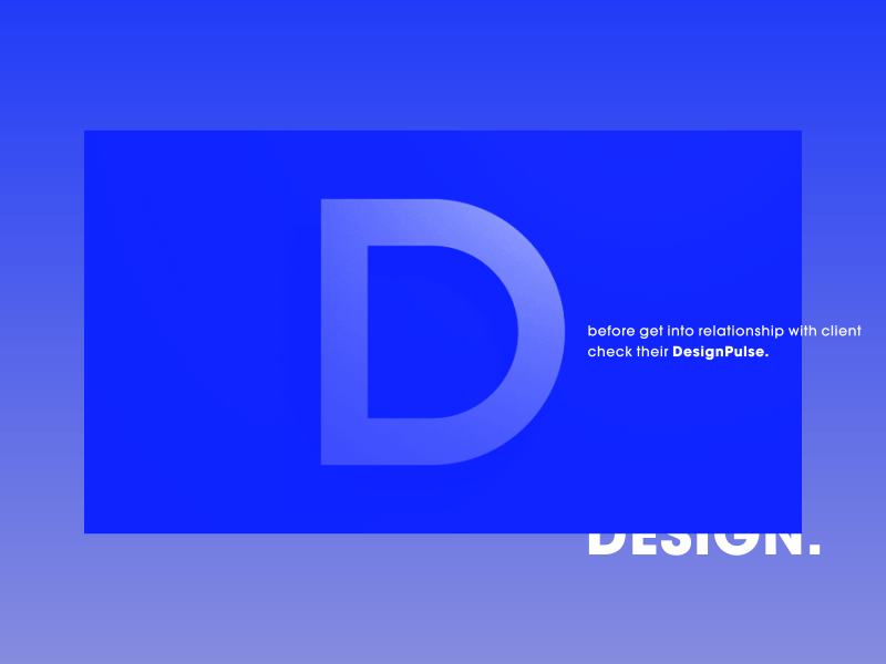 Design–Pulse! animation blue d design gradient letter motion quote scandinavian typography