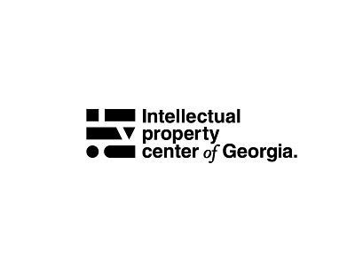 Logotype for the Intellectual property center of Georgia. black branding flat geometry identity logotype mark sign simple