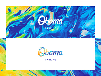 Obama Parking colors experiment identity lettering logotype mark oil paint rainbow type