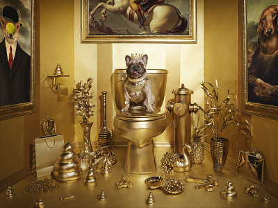 Golden Dog dog gold king photo composite photoshop composite retouching