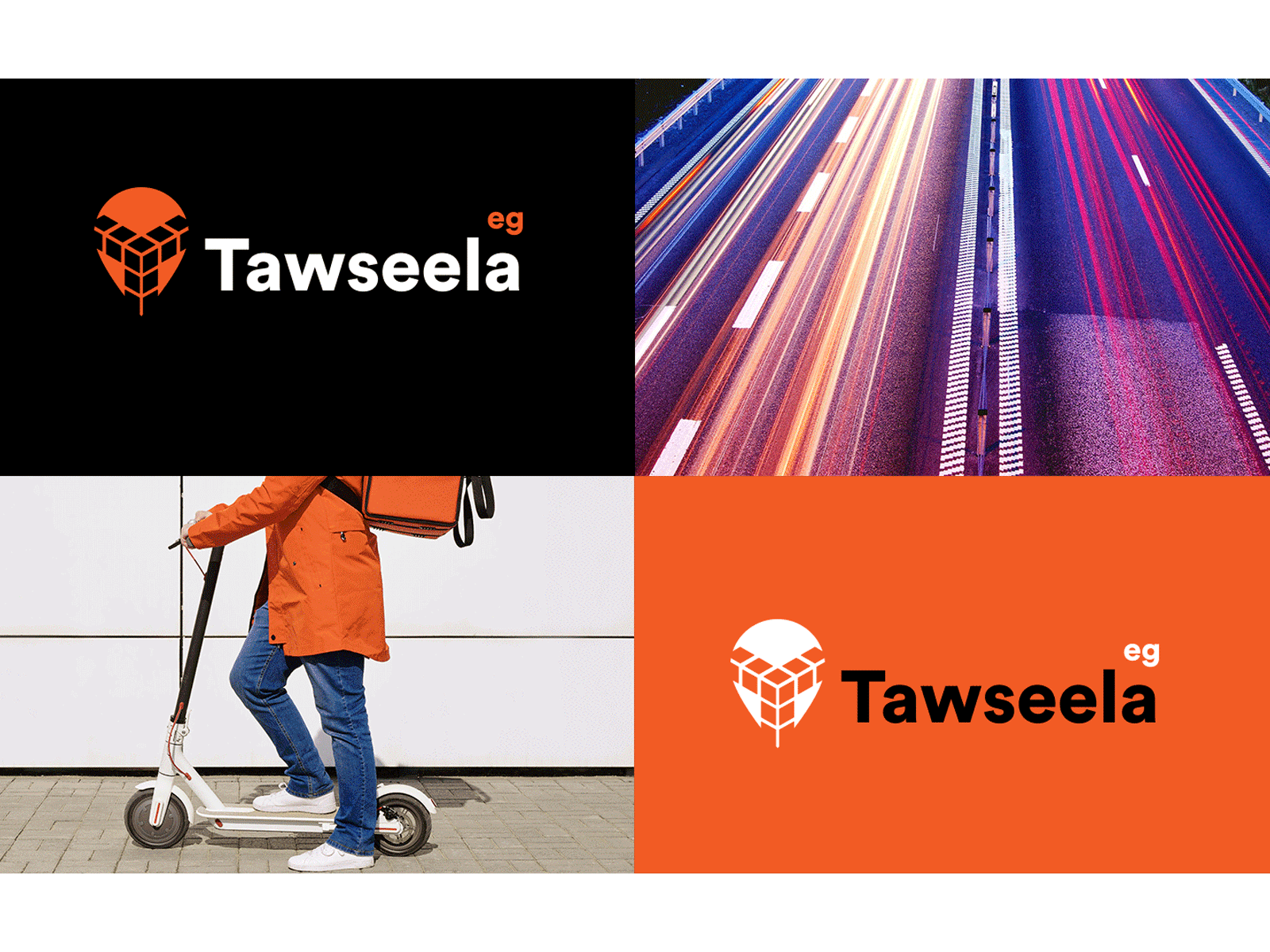 Shipping company logo I Tawseela eg black box boxes deliver delivery eg logo orange shipping logo tawsela