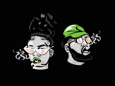 Marijuana/Cannabis Mascot Logo cannabis gray green illustration marijuana mascot smoke weed weed logo