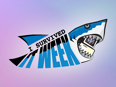 I Survived IT Week computer it week shark logo shark tank shark week logo typography water waves
