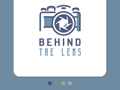 Photography Logo - Behind The Lens adobe illustrator aperture behind the lens blue blue ish gray camera camera lens dribble flat design gray grayish blue illustration leica photo photography logo shadowing shutter blades shutters vector