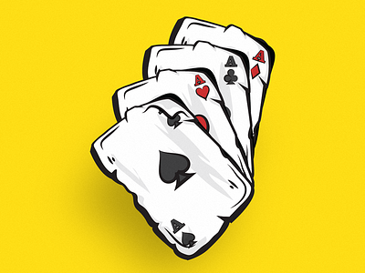 Casino Cards - Playing Cards - Four Aces • Illustration adult gaming branding casino cards flat design four aces gamble gambling icon illustration illustrator logo design playing cards slots ui vector