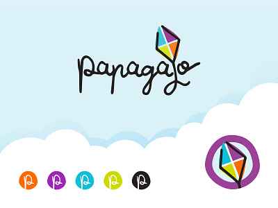 Papagayo branding children brand colorful design graphic design illustration kids kite logo vector