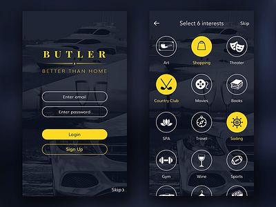 Butler App (login) app concierge login mobile service ui