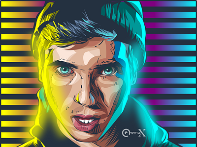 Alexinho Beatbox in Double Light art beatbox bighead caricature cartoon collage face full color gradient hardstyle illustration inkscape my style opencomissions portrait vector vector art