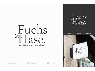 Unused Logo Concept for "Fuchs&Hase", For Sale!! branding design flat graphic design icon illustration lettering logo ui vector