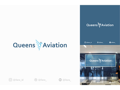 Unused Logo Concept for "Queens Aviation", For Sale!! branding design flat graphic design icon illustration logo ui vector