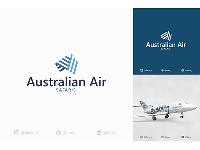 Unused Logo Concept for "Australian Air Safaris", For Sale!! branding design flat graphic design icon illustration logo ui vector