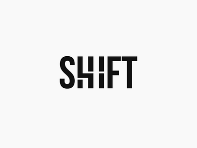Shift typography concept gear minimal shift typography word word as image