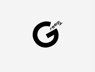 Greedy concept creative design illustration minimal typography word as image wordmark words
