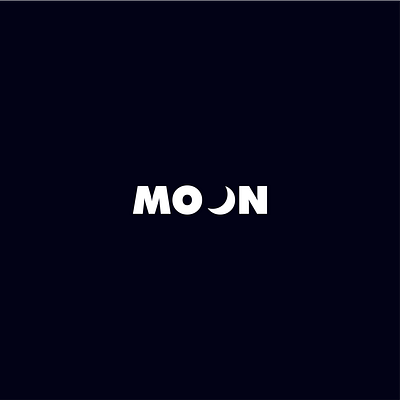 Moon concept moon typography