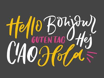 Hello hand lettering handwritten hello languages lettering typography