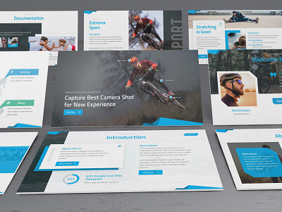 Fitrus - Sporty Powerpoint Template business presentation clean finance lookbook minimal pitchdeck powerpoint template presentation simple slides