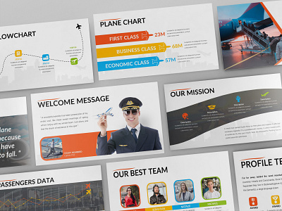 Airwaves - Airlines Powerpoint Template business presentation finance keynote template lookbook minimal pitchdeck powerpoint template presentation simple slides