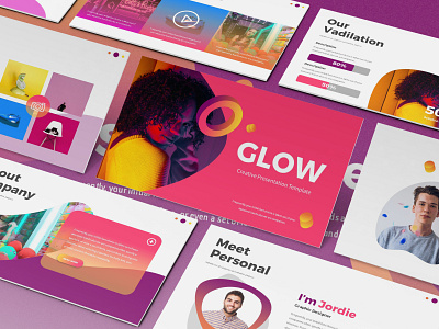 Glow - Gradient Powerpoint Template abstract business presentation keynote template lookbook pitchdeck powerpoint template presentation proposal simple slides