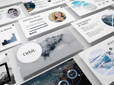 Orbit - Networking Powerpoint Template abstract business presentation clean illustration investor lookbook minimal powerpoint template presentation slides