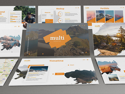 MultiAdventure - Powerpoint Template business presentation clean finance journey lifestyle minimal nature outdoor powerpoint template presentation simple summer tourism travel