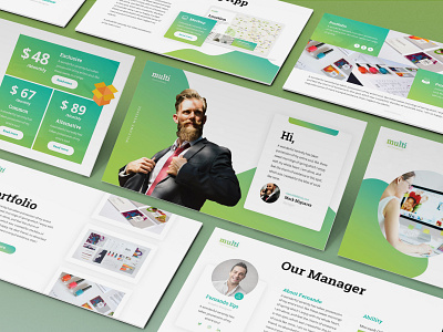 Multi - Multipurpose Powerpoint Template annual business presentation clean corporate creative finance gradient green minimal multipurpose porfolio powerpoint template presentation project simple