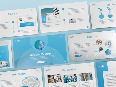 MultiMedical - Powerpoint Presentation Template abstract blue business presentation care circle clinic doctor health hospital medical medicine network pharmacy powerpoint template presentation slides technology