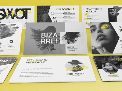 Bizarre - Creative Powerpoint Template abstract business presentation clean creative fashion lookbook metal minimal music photography powerpoint template presentation rockart scracth simple