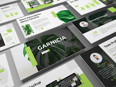 Garnicia - Fresh Powerpoint Template abstract art business presentation creative design finance flora frsh green lookbook minimal modern nature powerpoint template presentation