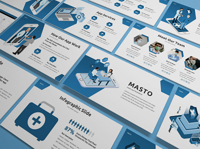 Masto - Medical Apps Powerpoint Template business presentation clinic doctor finance hexagon infographic internet lookbook medicine minimal mobile powerpoint template presentation smartphone technology