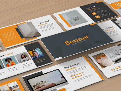 Bennet – Proposal Presentation Template minimal modern pitchdeck powerpoint template presentation proposal design slides