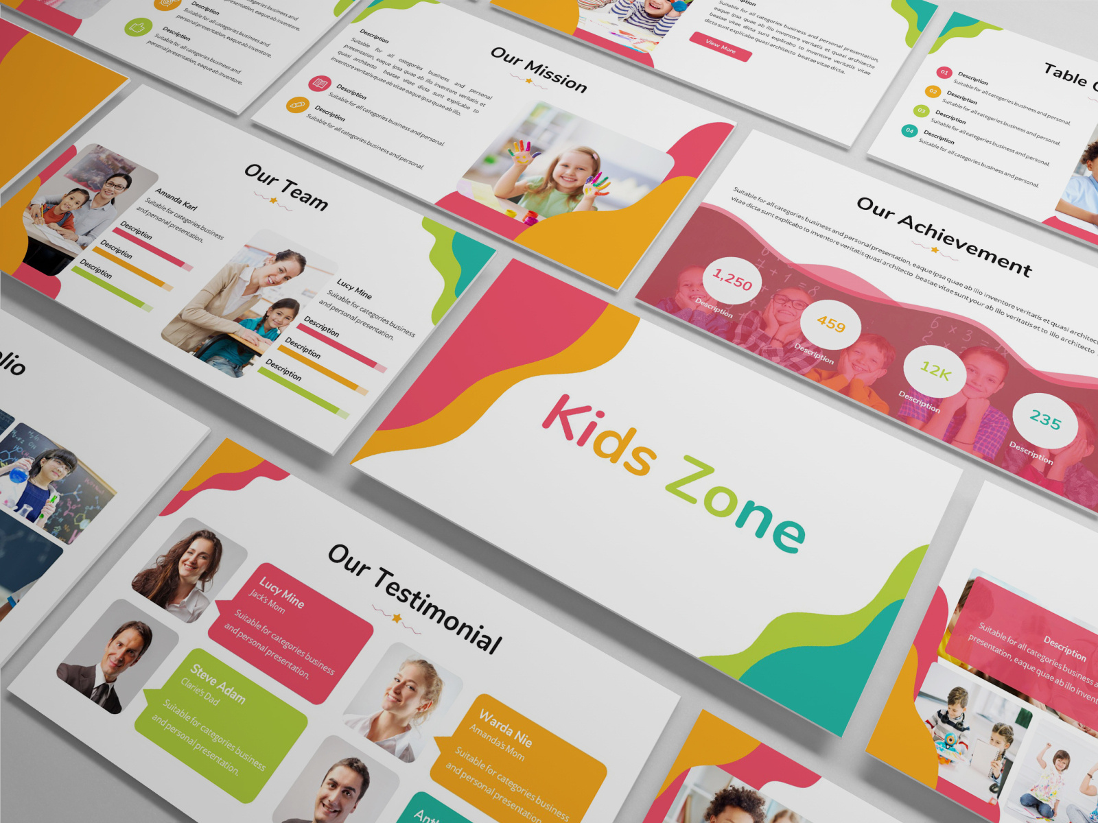 Kids Zone Playful Presentation Template by Slidefactory Studio on