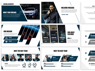 Fortuna – Automotive Presentation Template business presentation finance keynote template lookbook minimal pitchdeck powerpoint template presentation simple slides