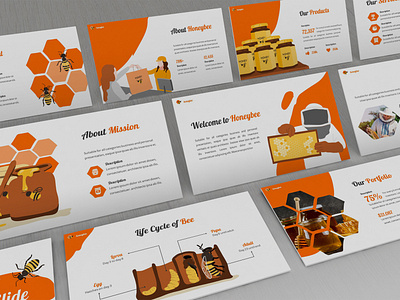 Honeybee – Beekeeping Presentation Template business presentation clean food health care healthy healthy foood honey investor keynote template lookbook minimal pitchdeck powerpoint template presentation slides