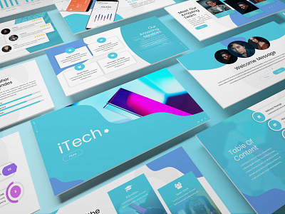 iTech - Technology Powerpoint Template business presentation finance keynote template lookbook minimal pitchdeck powerpoint template presentation simple slides