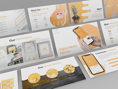 Javalium - Digital Media Powerpoint Template business presentation clean illustration investor minimal pitchdeck powerpoint template presentation simple slides