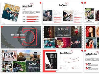 Redline - Photography Powerpoint Template by SlideFactory on Dribbble