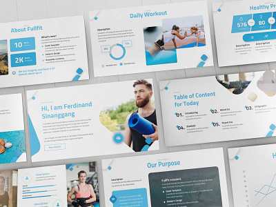 Fullfit - Sport Powerpoint Template business presentation clean finance illustration investor lookbook powerpoint template presentation simple slides