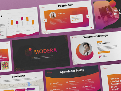 Modera - Networking Powerpoint Template business presentation clean finance illustration lookbook pitchdeck powerpoint template presentation simple slides