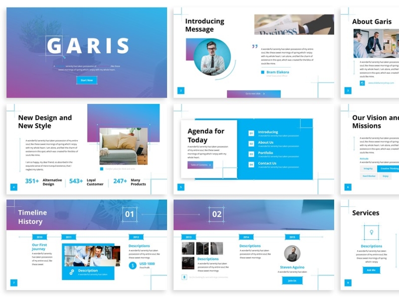  Garis  Graphic Design Powerpoint Template  by SlideFactory 