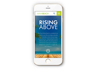 Rising Above responsive web project design energy conservation environment going green green miami mobile mobile responsive responsive web sustainability typography ui water conservation web design