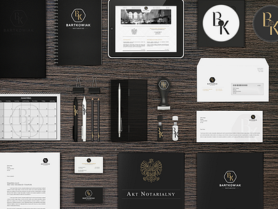 Notary branding - stationary black branding construction guideline law letters logo name pen poland poster tree typography