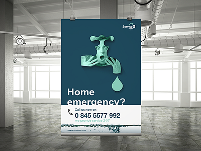 Poster Adv emergency england flat home london poster service water