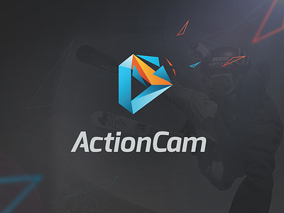 ActionCam abstract action camera extreme logo lowpoly motion sport