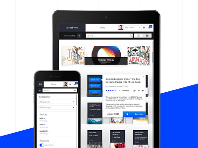 LivingBooks pt. 4 app book clean elegent ipad iphone responsive search shop startup ui web